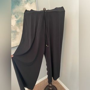 Women wide black pants 95% polyester 5% elastic crop pants